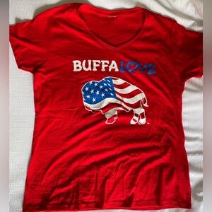 Red Womens Buffa-love T-shirt